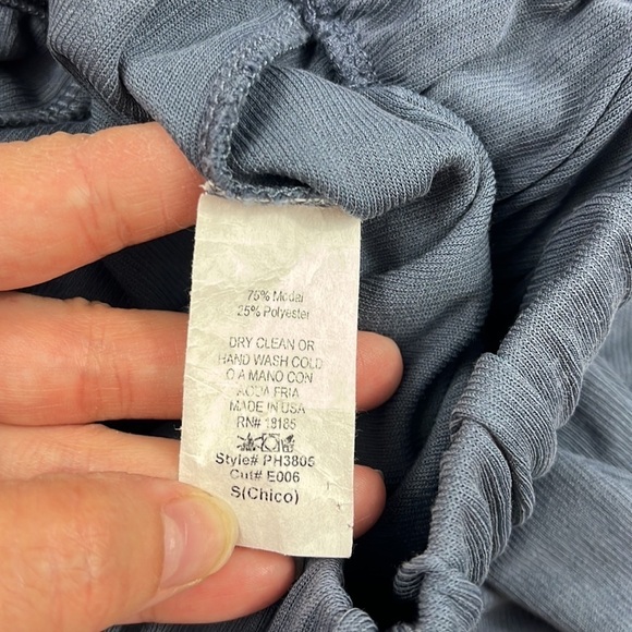 Audrey 3+1 Blue Modal Blend Pull On Wide Leg Boho Pants Womens Size S - Picture 6 of 13